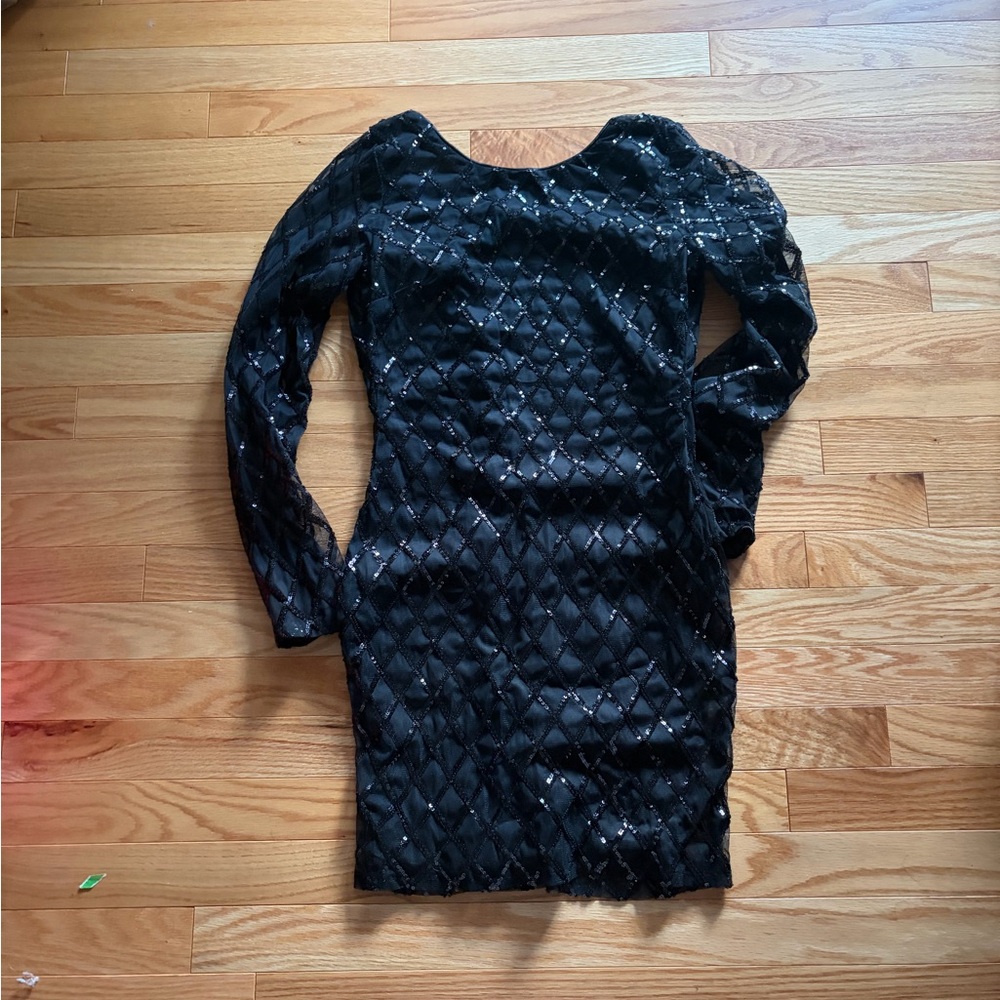 Elegant Black Sequin Dress - Forever 21
